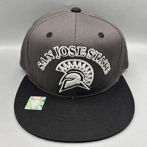 Vintage San Jose State Spartans Hat Men Gray Black NCAA Eclipse Snap Back Cap